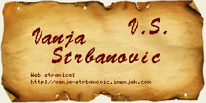 Vanja Štrbanović vizit kartica